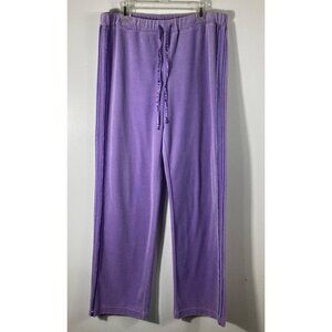 Womens Tickled Pink Velour‎ Lounge Track Pants Purple PS